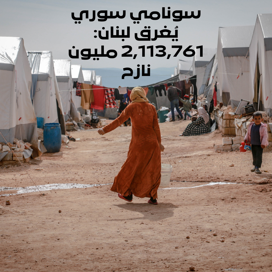 تسونامي سوري يُغرق لبنان 2,113,761 مليون نازح